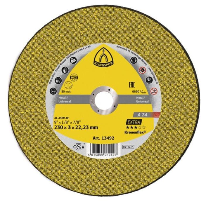 A 24 Extra Discos de corte Kronenflex para Metal universal