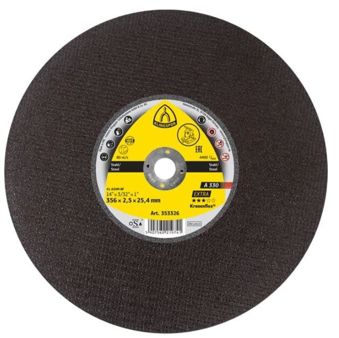 A 330 Extra Discos de corte de diámetros grandes Kronenflex para Acero