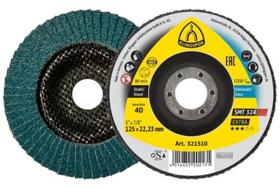 SMT 324 Extra Discos flap para Acero inox, Acero